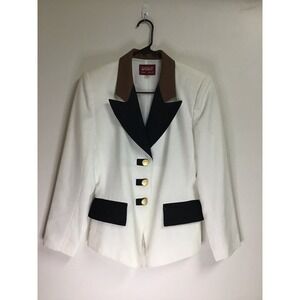 Sassco White Blazer Women's‎ Size 8